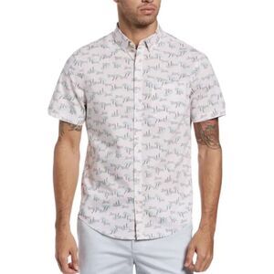 Original Penguin Animal Jungle Button Up Shirt Men's Size L Pink Preppy Summer